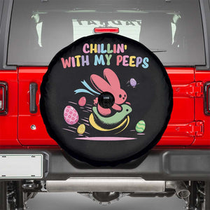 Easter Day Spare Tire Cover Chillin With My Peeps Bunnies TS10 Black Print Your Wear