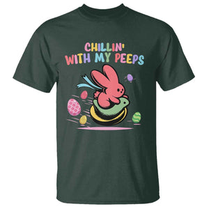 Easter Day T Shirt Chillin With My Peeps Bunnies TS10 Dark Forest Green Print Your Wear