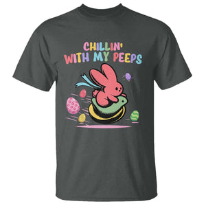 Easter Day T Shirt Chillin With My Peeps Bunnies TS10 Dark Heather Print Your Wear