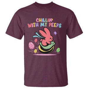 Easter Day T Shirt Chillin With My Peeps Bunnies TS10 Maroon Print Your Wear