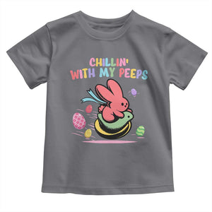 Easter Day Toddler T Shirt Chillin With My Peeps Bunnies TS10 Charcoal Print Your Wear