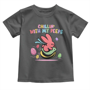 Easter Day Toddler T Shirt Chillin With My Peeps Bunnies TS10 Dark Heather Print Your Wear