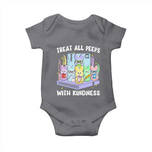 Teachers Easter Baby Onesie Treat All Peeps With Kindness TS10 Charcoal Print Your Wear