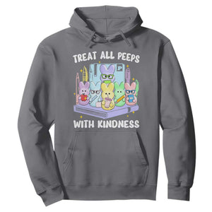 Teachers Easter Hoodie Treat All Peeps With Kindness TS10 Charcoal Print Your Wear