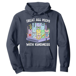 Teachers Easter Hoodie Treat All Peeps With Kindness TS10 Navy Print Your Wear
