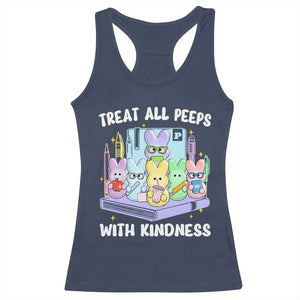Teachers Easter Racerback Tank Top Treat All Peeps With Kindness TS10 Navy Print Your Wear