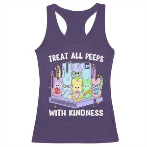 Teachers Easter Racerback Tank Top Treat All Peeps With Kindness TS10 Purple Print Your Wear