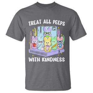 Teachers Easter T Shirt Treat All Peeps With Kindness TS10 Charcoal Print Your Wear
