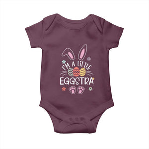 Funny Easter Baby Onesie Im A Little Eggstra Bunny Cute Kids Toddler TS10 Maroon Print Your Wear