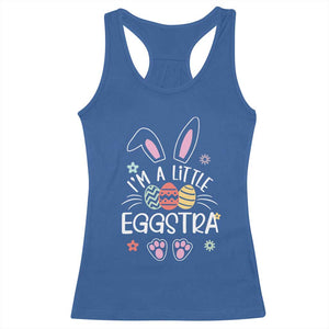Funny Easter Racerback Tank Top Im A Little Eggstra Bunny Cute Kids Toddler TS10 Royal Blue Print Your Wear