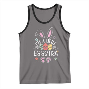 Funny Easter Tank Top Im A Little Eggstra Bunny Cute Kids Toddler TS10 Deep Heather Black Print Your Wear