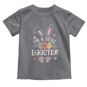Funny Easter Toddler T Shirt Im A Little Eggstra Bunny Cute Kids Toddler TS10 Charcoal Print Your Wear