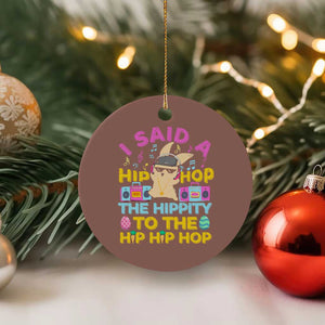 Funny Hip Hop Hippity Easter Bunny Ceramic Ornament TS10 1pc Mocha Print Your Wear