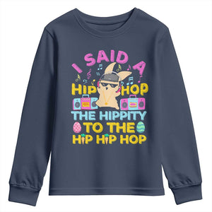 Funny Hip Hop Hippity Easter Bunny Youth Sweatshirt TS10 Navy Print Your Wear