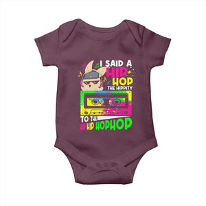 Hip Hop Easter Bunny Baby Onesie Funny Hippity Cool Rabbit Lovers Toddler TS10 Maroon Print Your Wear