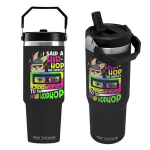 Hip Hop Easter Bunny Flip Straw Tumbler Funny Hippity Cool Rabbit Lovers Toddler TS10 One Size: 30 oz Black Print Your Wear