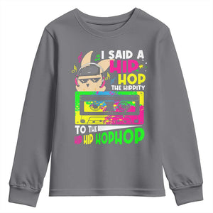 Hip Hop Easter Bunny Youth Sweatshirt Funny Hippity Cool Rabbit Lovers Toddler TS10 Charcoal Print Your Wear