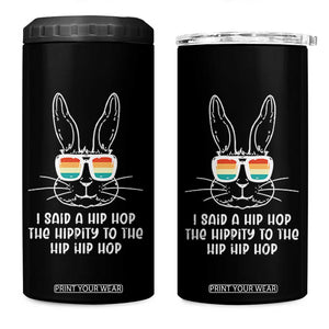 Retro Hip Hop Easter Bunny 4 in 1 Can Cooler Tumbler Funny Hippity Cool Rabbit Lovers Toddler TS10 One Size: 16 oz Black Print Your Wear