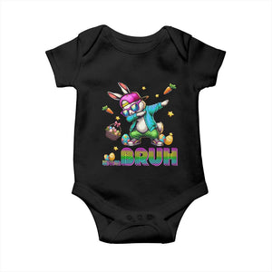 Bruh Dab Bunny Easter Baby Onesie Funny 80s Retro Vintage Party Cool Rabbit TS10 Black Print Your Wear