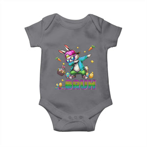 Bruh Dab Bunny Easter Baby Onesie Funny 80s Retro Vintage Party Cool Rabbit TS10 Charcoal Print Your Wear