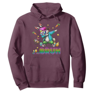 Bruh Dab Bunny Easter Hoodie Funny 80s Retro Vintage Party Cool Rabbit TS10 Maroon Print Your Wear