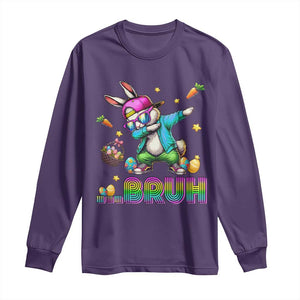 Bruh Dab Bunny Easter Long Sleeve Shirt Funny 80s Retro Vintage Party Cool Rabbit TS10 Purple Print Your Wear