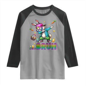 Bruh Dab Bunny Easter Raglan Shirt Funny 80s Retro Vintage Party Cool Rabbit TS10 Sport Gray Black Print Your Wear