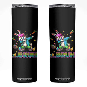 Bruh Dab Bunny Easter Skinny Tumbler Funny 80s Retro Vintage Party Cool Rabbit TS10 Black Print Your Wear