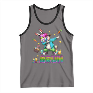 Bruh Dab Bunny Easter Tank Top Funny 80s Retro Vintage Party Cool Rabbit TS10 Deep Heather Black Print Your Wear
