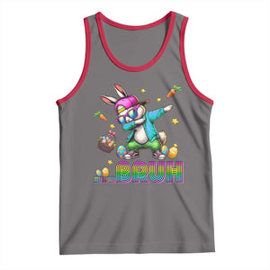 Bruh Dab Bunny Easter Tank Top Funny 80s Retro Vintage Party Cool Rabbit TS10 Deep Heather Red Print Your Wear