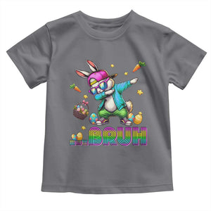 Bruh Dab Bunny Easter Toddler T Shirt Funny 80s Retro Vintage Party Cool Rabbit TS10 Charcoal Print Your Wear