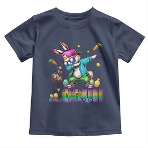 Bruh Dab Bunny Easter Toddler T Shirt Funny 80s Retro Vintage Party Cool Rabbit TS10 Navy Print Your Wear