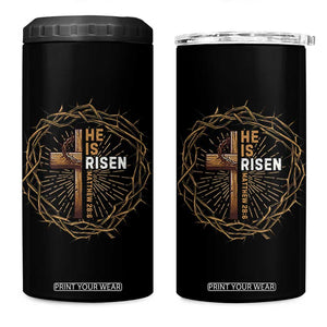 Easter Cross He is Risen 4 in 1 Can Cooler Tumbler Jesus Christian Crown Of Thorns TS10 One Size: 16 oz Black Print Your Wear
