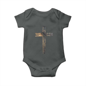 He is Risen Baby Onesie Religious Easter Cross Jesus Christian TS10 Dark Heather Print Your Wear