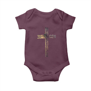 He is Risen Baby Onesie Religious Easter Cross Jesus Christian TS10 Maroon Print Your Wear