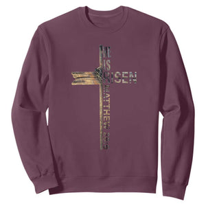 He is Risen Sweatshirt Religious Easter Cross Jesus Christian TS10 Maroon Print Your Wear