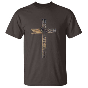 He is Risen T Shirt Religious Easter Cross Jesus Christian TS10 Dark Chocolate Print Your Wear