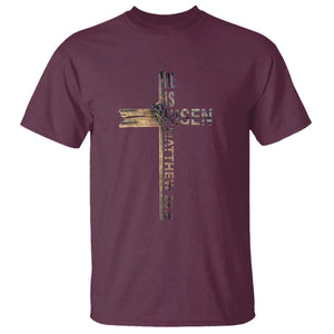 He is Risen T Shirt Religious Easter Cross Jesus Christian TS10 Maroon Print Your Wear