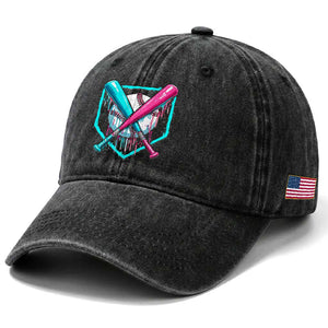 Baseball Drip Washed Cotton Baseball Cap Ice Cream Dripping Youth Boys Baseball Bats TS10 Print Your Wear