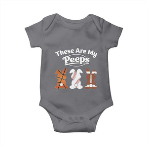 Baseball Basketball Football Easter Baby Onesie Cute Bunny Game Day Sports These Are My Peeps TS10 Charcoal Print Your Wear