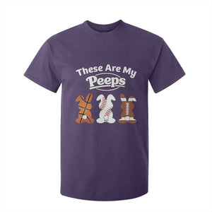 Baseball Basketball Football Easter T Shirt For Kid Cute Bunny Game Day Sports These Are My Peeps TS10 Purple Print Your Wear