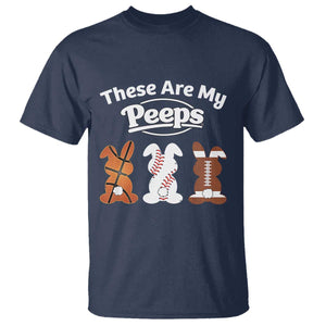 Baseball Basketball Football Easter T Shirt Cute Bunny Game Day Sports These Are My Peeps TS10 Navy Print Your Wear