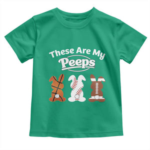 Baseball Basketball Football Easter Toddler T Shirt Cute Bunny Game Day Sports These Are My Peeps TS10 Irish Green Print Your Wear