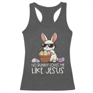 Easter Christian Racerback Tank Top No Bunny Loves Me Like Jesus TS10 Dark Heather Print Your Wear