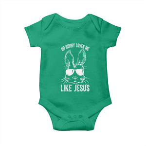 Funny Christian Easter Baby Onesie No Bunny Loves Me Like Jesus Retro Bunny TS10 Irish Green Print Your Wear
