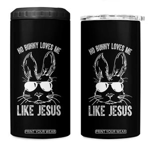 Funny Christian Easter 4 in 1 Can Cooler Tumbler No Bunny Loves Me Like Jesus Retro Bunny TS10 One Size: 16 oz Black Print Your Wear