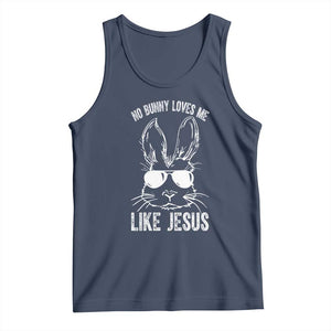 Funny Christian Easter Tank Top No Bunny Loves Me Like Jesus Retro Bunny TS10 Navy Print Your Wear