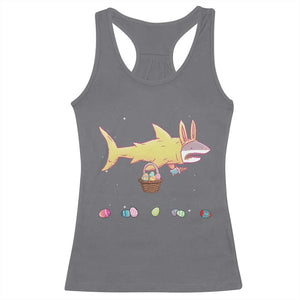 Funny Shark Easter Racerback Tank Top Cute Bunny Ears Eggs Hunting Teens Boys Kids TS10 Charcoal Print Your Wear