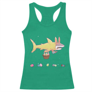 Funny Shark Easter Racerback Tank Top Cute Bunny Ears Eggs Hunting Teens Boys Kids TS10 Irish Green Print Your Wear