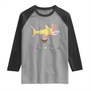Funny Shark Easter Raglan Shirt Cute Bunny Ears Eggs Hunting Teens Boys Kids TS10 Sport Gray Black Print Your Wear